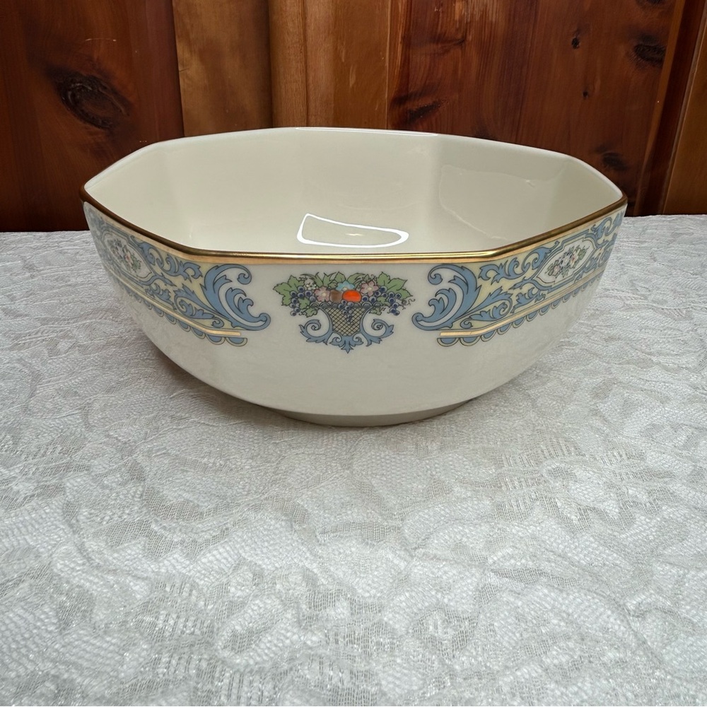 Lenox Autumn Vintage '85 24KT Gold Trim Octagonal Bowl Old Money Holidaycore